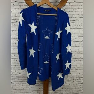Boston Proper | Patriotic Blue Cardigan with White Stars size S